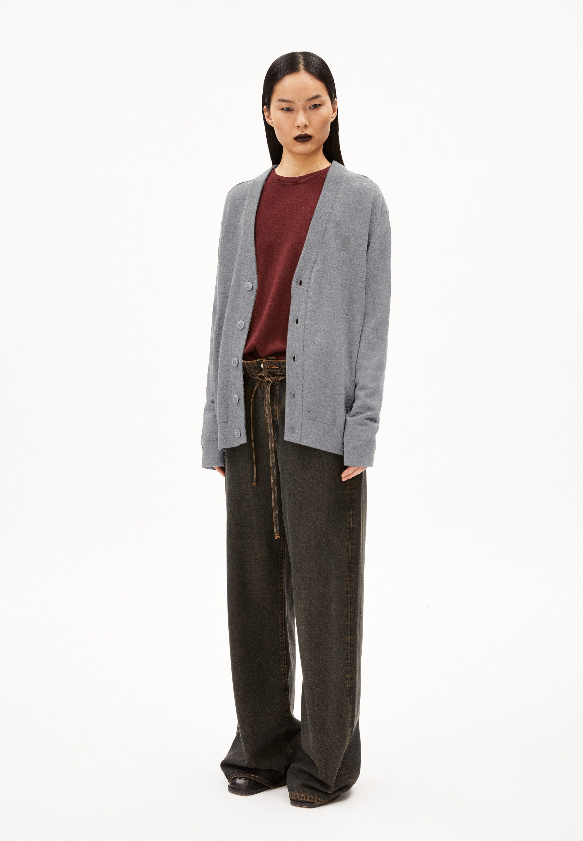 Armedangels Cardigan KAARDON ICONIC Unisex (Rollkragen, Relaxed Fit)