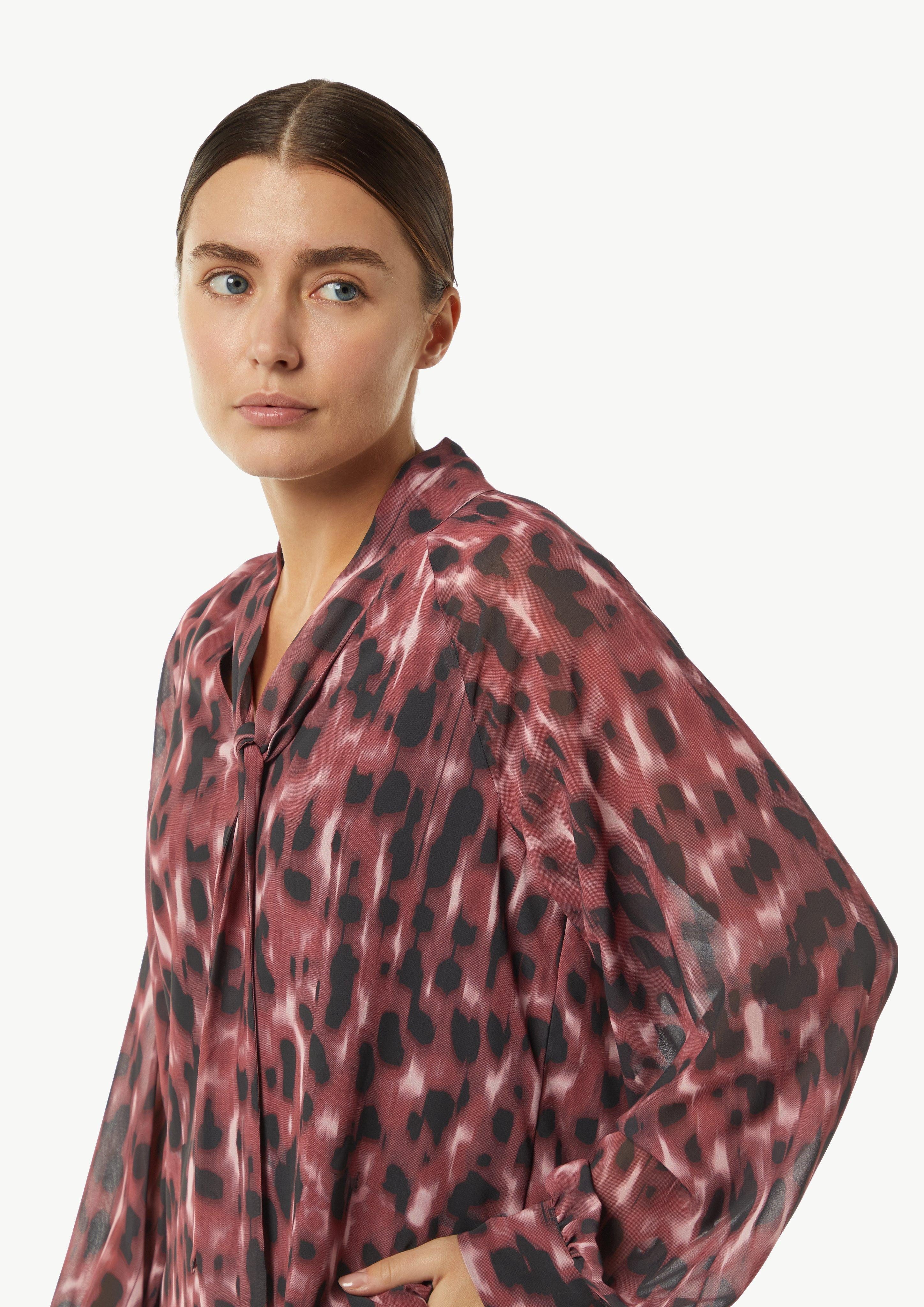 Comma Langarmbluse Chiffon-Bluse mit All-over-Print und günstig online kaufen