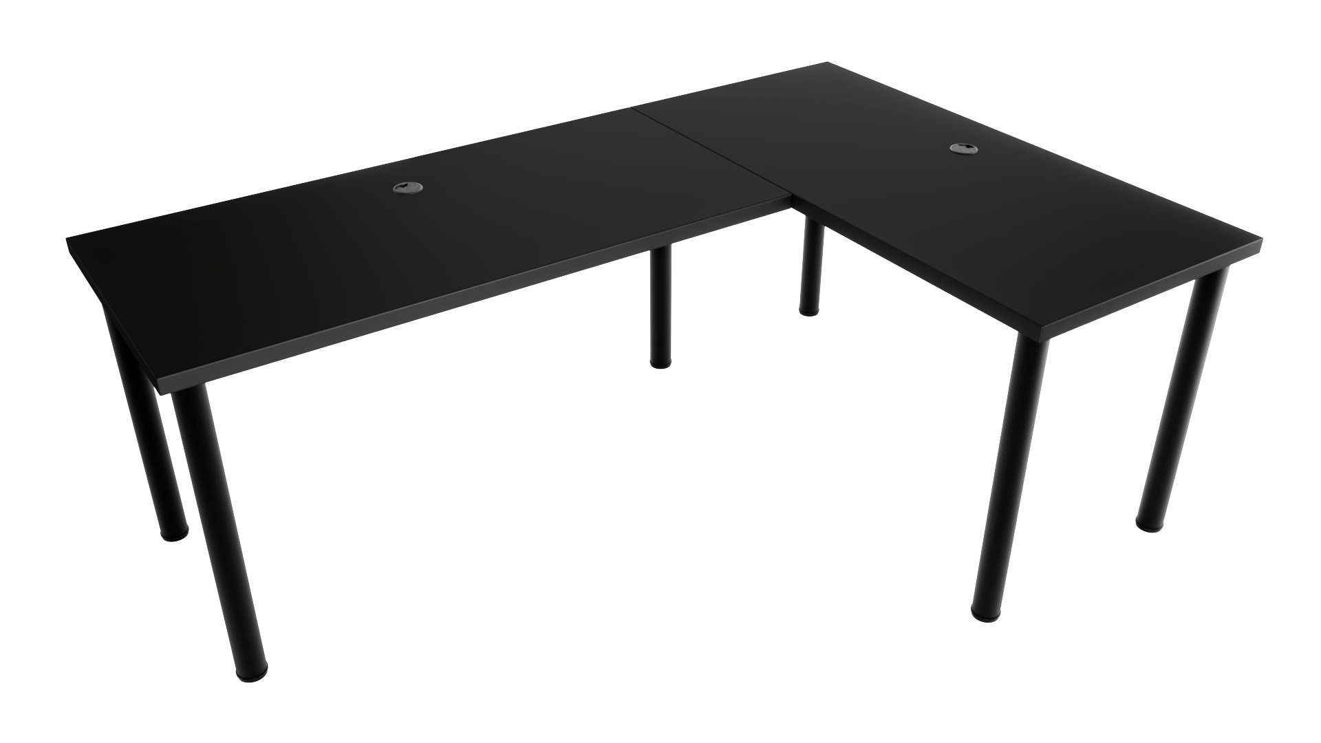 MÖBELSYSTEM Gamingtisch Großer Gaming Schreibtisch, beidseitig montierbar, schwarz (Packung, 1 Tisch), Breite 160 cm