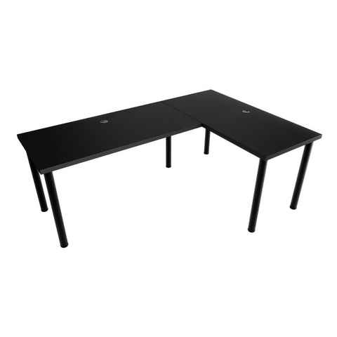 MÖBELSYSTEM Gamingtisch Großer Gaming Schreibtisch, beidseitig montierbar, schwarz (Packung, 1 Tisch), Breite 160 cm