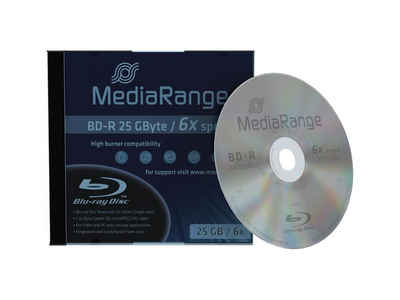 Mediarange Blu-ray-Rohling 5 MediaRange Bluray Rohlinge BD-R 25GB 6x Jewelcase