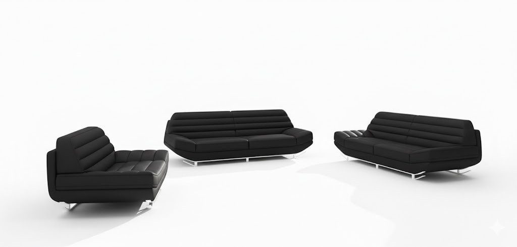 JVmoebel Polstergarnitur Moderne Polstergarnitur in stilvollem Design und hochwertigem Material, (3-tlg., 2 Sitzer Sofa, Sessel), Made in Europa