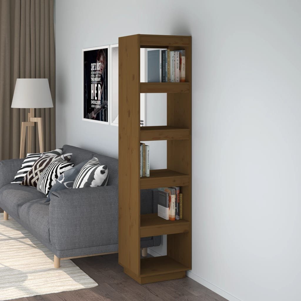furnicato Bücherregal Bücherregal/Raumteiler Honigbraun 40x35x167cm Massivholz Kiefer | Bücherschränke