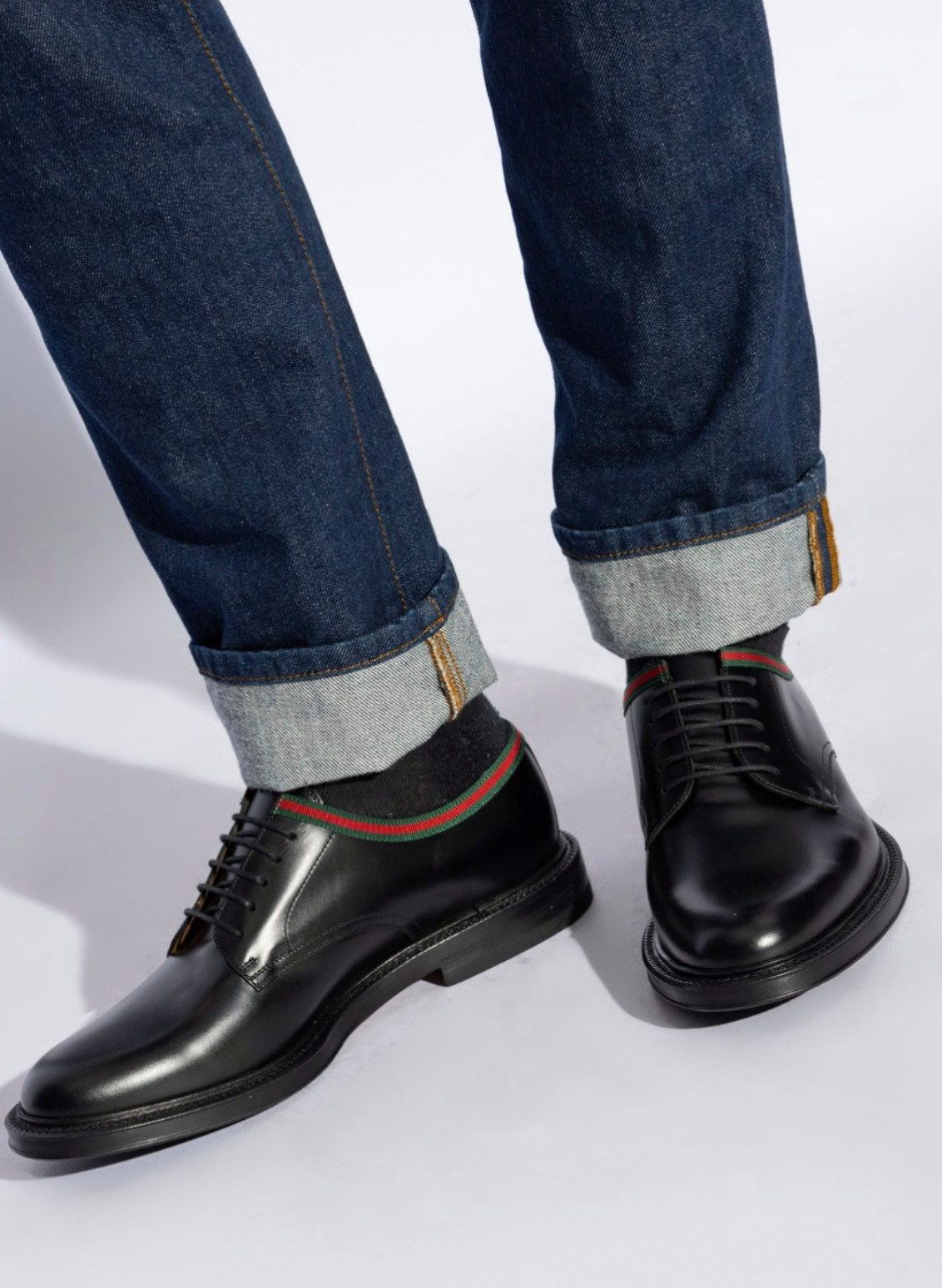 GUCCI Schuhe Derbyschuhe Beyond GRG Trim Web Derby 39 Schnürschuh Ripsbanddetail im legendären Gucci Web-Design