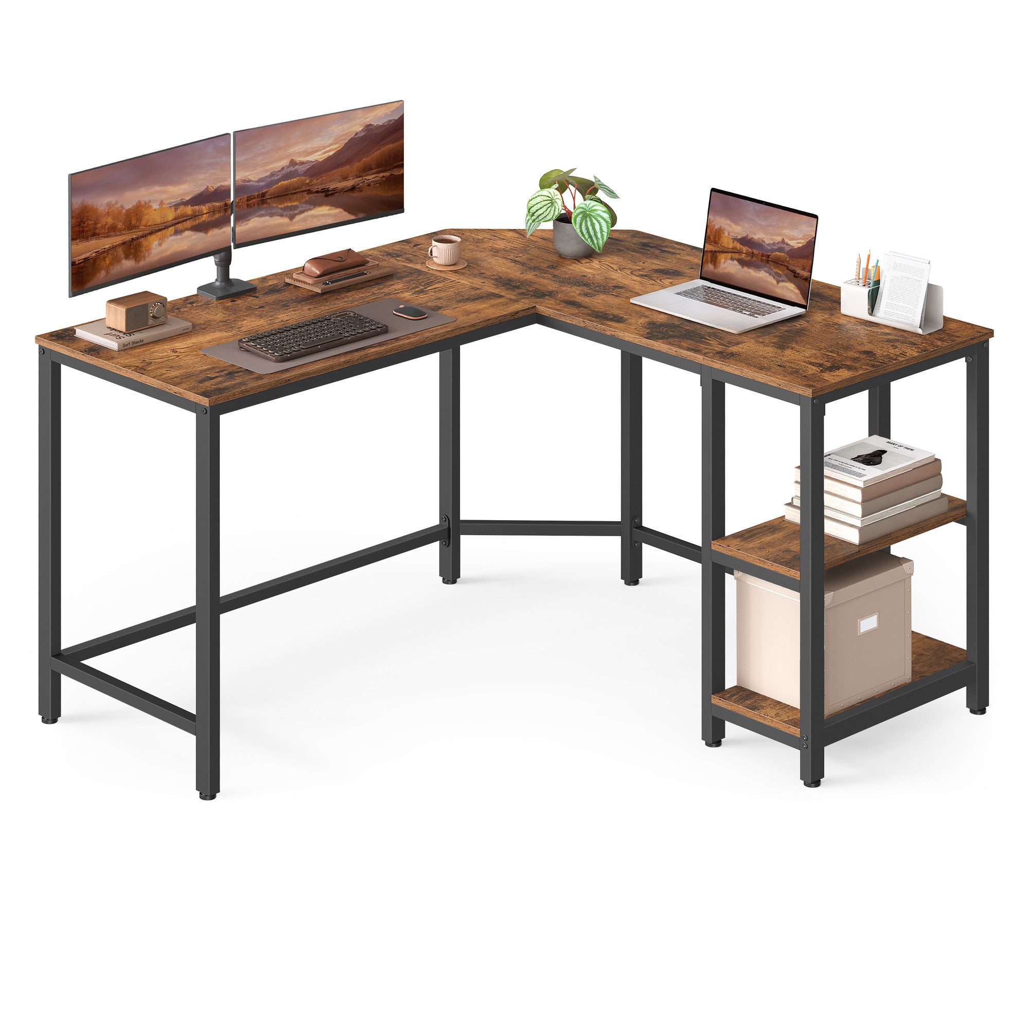 VASAGLE Schreibtisch Computertisch, 130/138 cm, L-förm günstig online kaufen