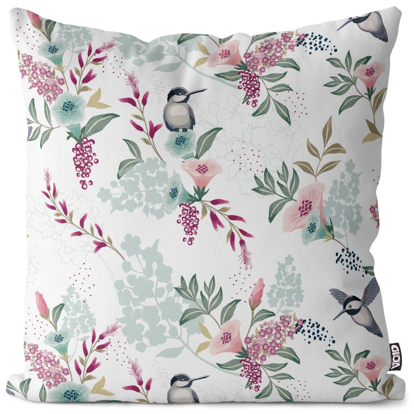 Kissenbezug, VOID (1 Stück), Sofa-Kissen Frühling Blume vogel pflanze Sommer romantisch formal botanisch elegant Muster floral süß Urlaub Wald bunt Muster