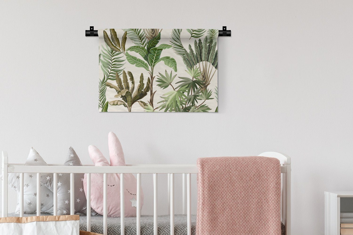 MuchoWow Wanddekoobjekt - - Wandbehang, - für Wohnzimmer, Dschungel Kleid, Kinderzimmer Wanddeko Schlafzimmer, Kinder Bananenstaude - Palme Natur Pflanzen, 