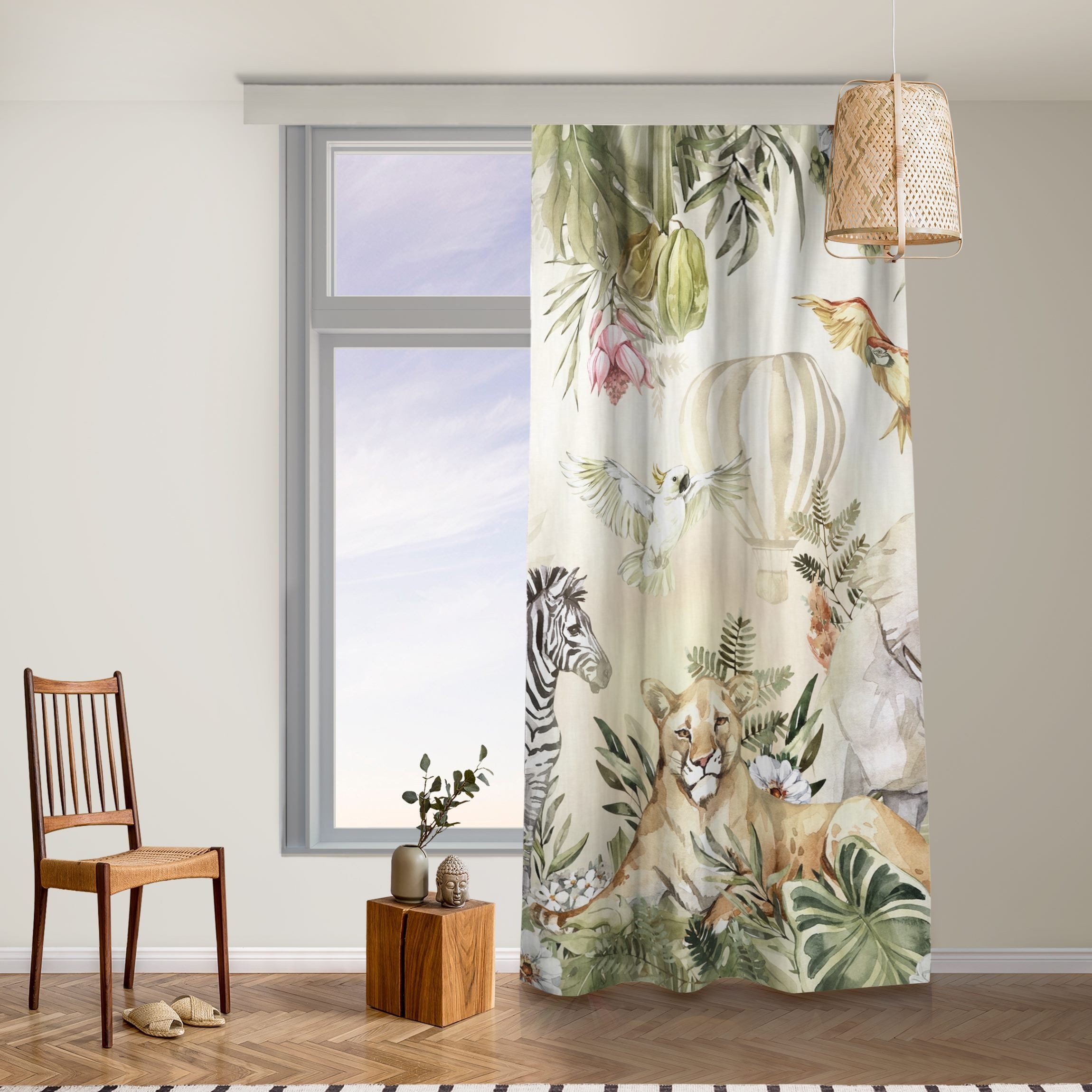 Bilderdepot24 Vorhang Gardine Natur Muster Aquarell günstig online kaufen