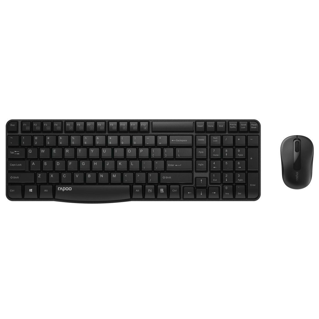 Rapoo X1800S kabelloses Tastatur-Maus-Set, 2.4 GHz, 1000 DPI, Schwarz Tastatur- und Maus-Set