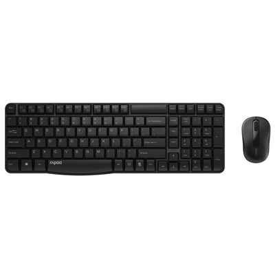 Rapoo X1800S kabelloses Tastatur-Maus-Set, 2.4 GHz, 1000 DPI, Schwarz Tastatur- und Maus-Set