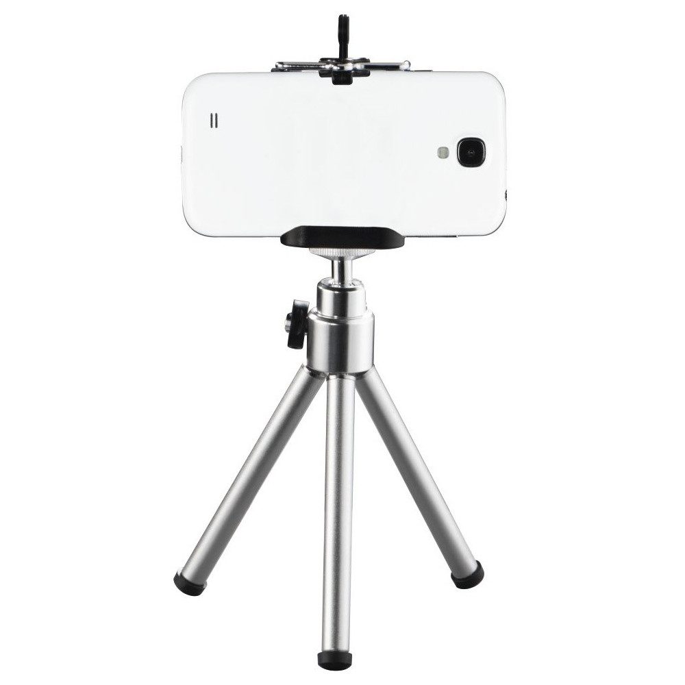 Hama Smartphone-Halterung 00004637 smartphonehalterung 8,2 cm stativ schwarz, (bis 8.2 Zoll, Ideal für Selfies und Videos, Ideal für Selfies und Videos)