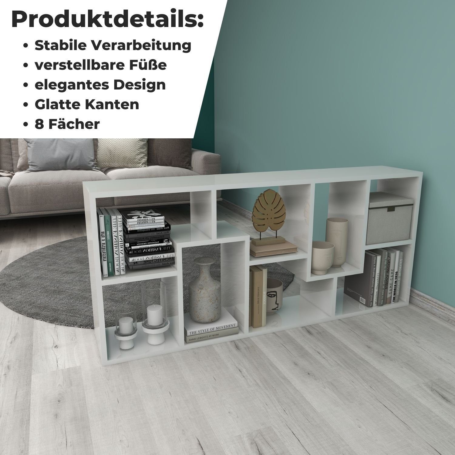 Coemo Standregal SIGMA, Weiß 8 versetzte günstig online kaufen