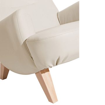 Max Winzer® Sessel Brandford Sessel Kunstleder beige (1 Stück), Made in Germany