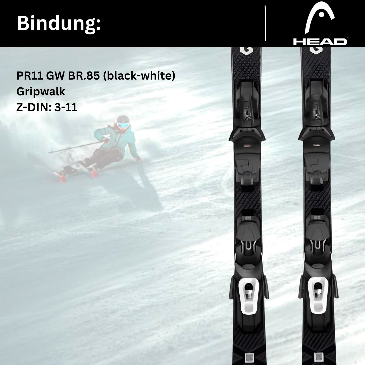 Bindung Edition Shape Head Head PR11 SX 2024 + Alpinski GW Z3-11 Ski Ski,