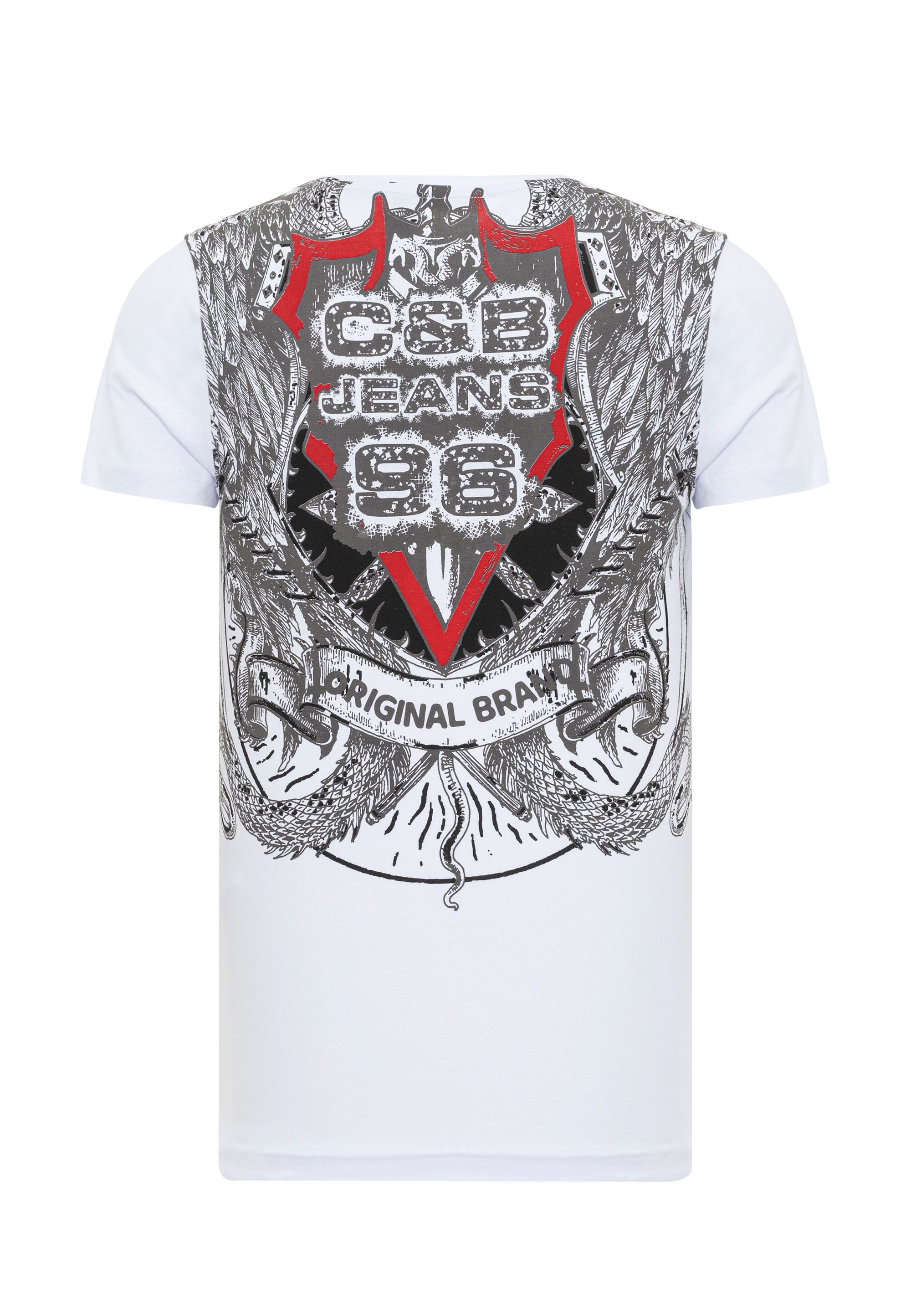 Cipo & Baxx T-Shirt T-Shirt mit Schattenmuster auf der Vorder-und Rückseite