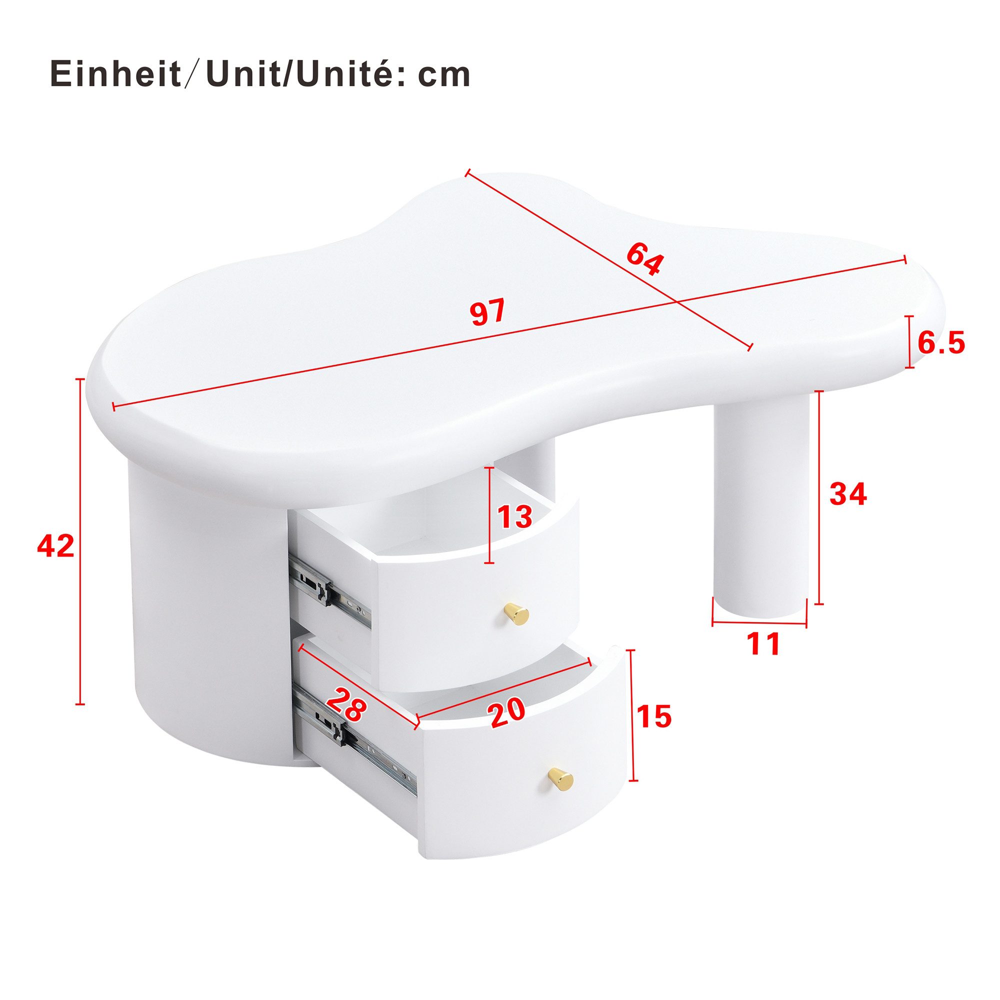 Ulife Couchtisch Wohnzimmertisch, Beistelltisch, mit unregelmäßiger günstig online kaufen