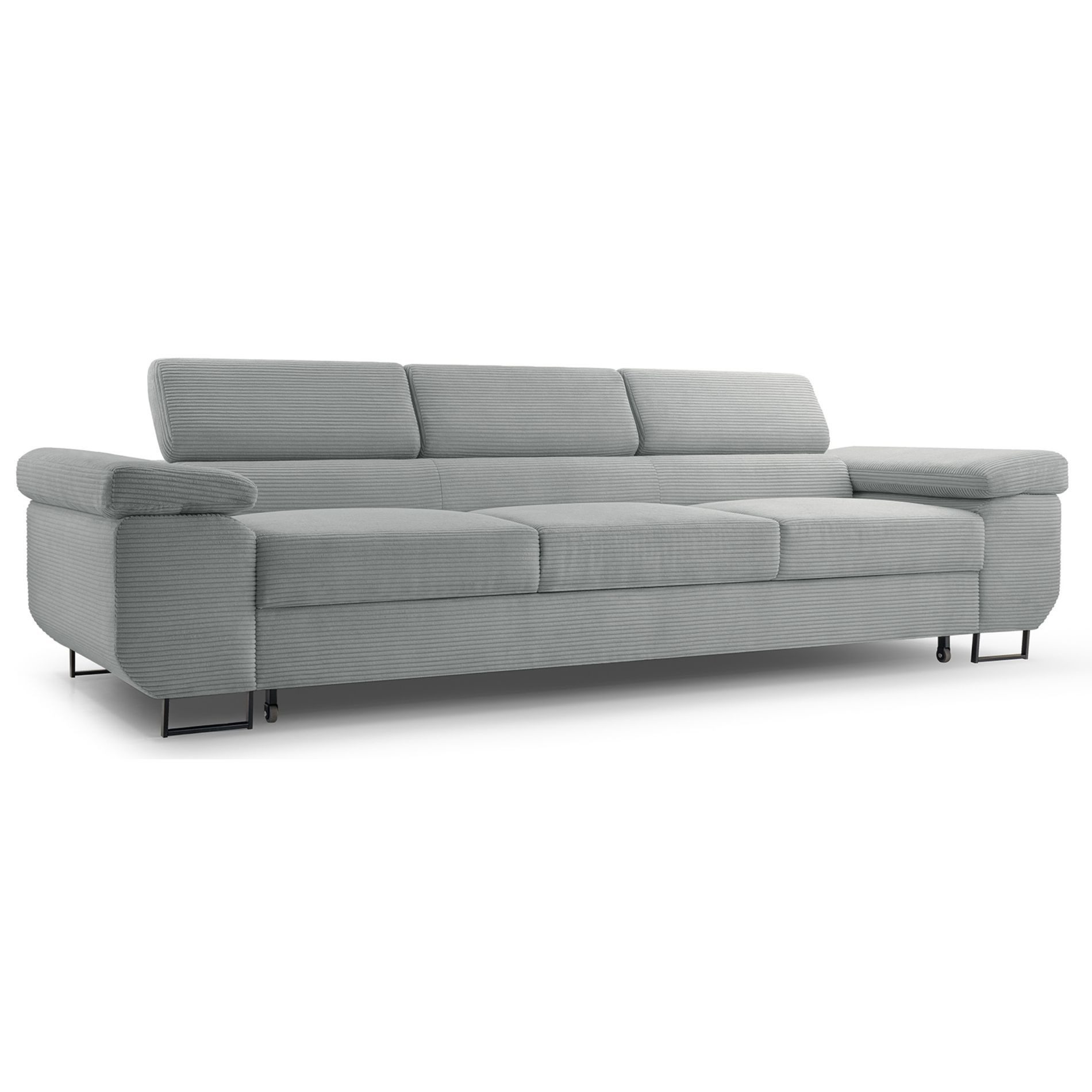 Selsey Schlafsofa, 3-Sitzer Schlafsofa mit regulierbaren Kopfstützen und Bettkasten, Cord