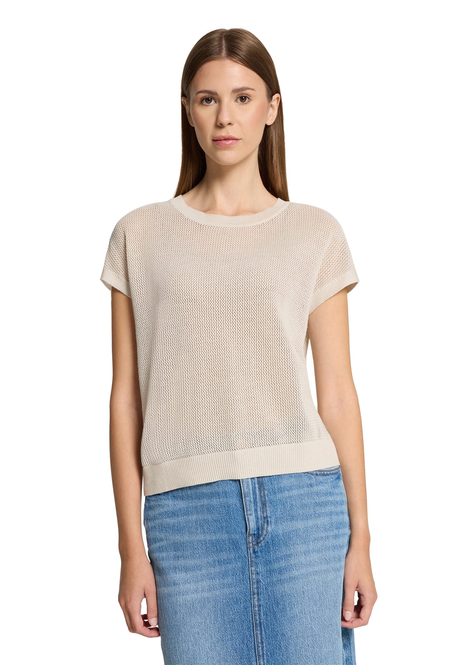 Stricktop Betty Barclay Damen Lochstrick-Pullover ohne Arm