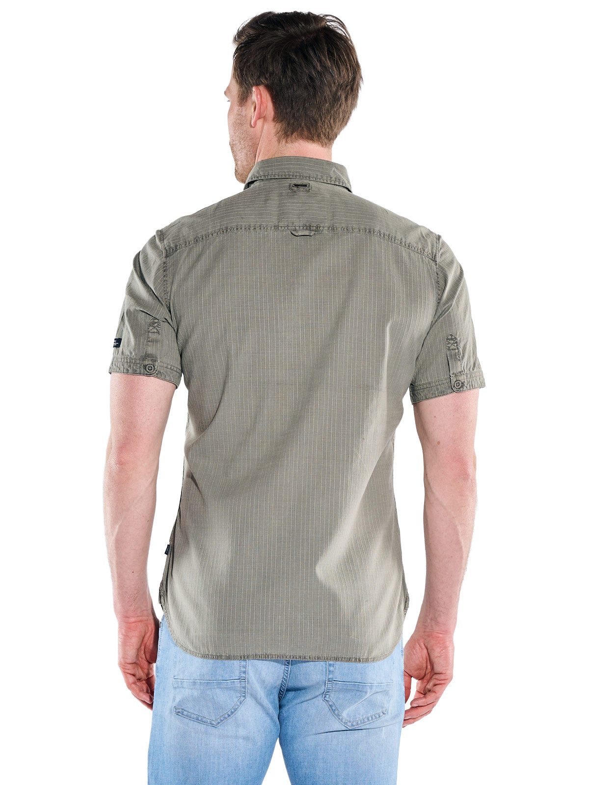 Engbers Kurzarmhemd Herren Sportives Hemd im Safari-Look, Oliv