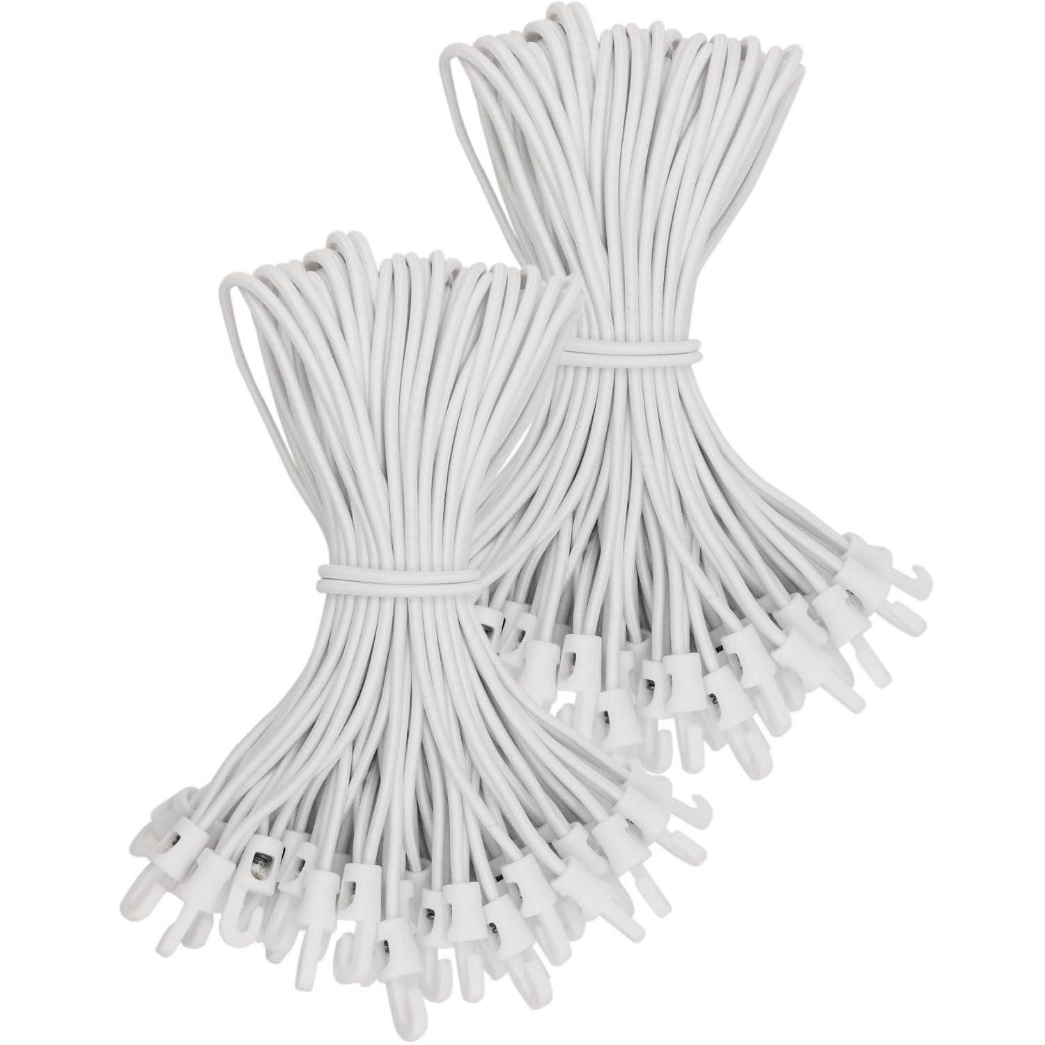 LuxusKollektion Spanngurt Spanngummi Haken Gummispanner Planenspanner 25 cm Weiß 100 Stk
