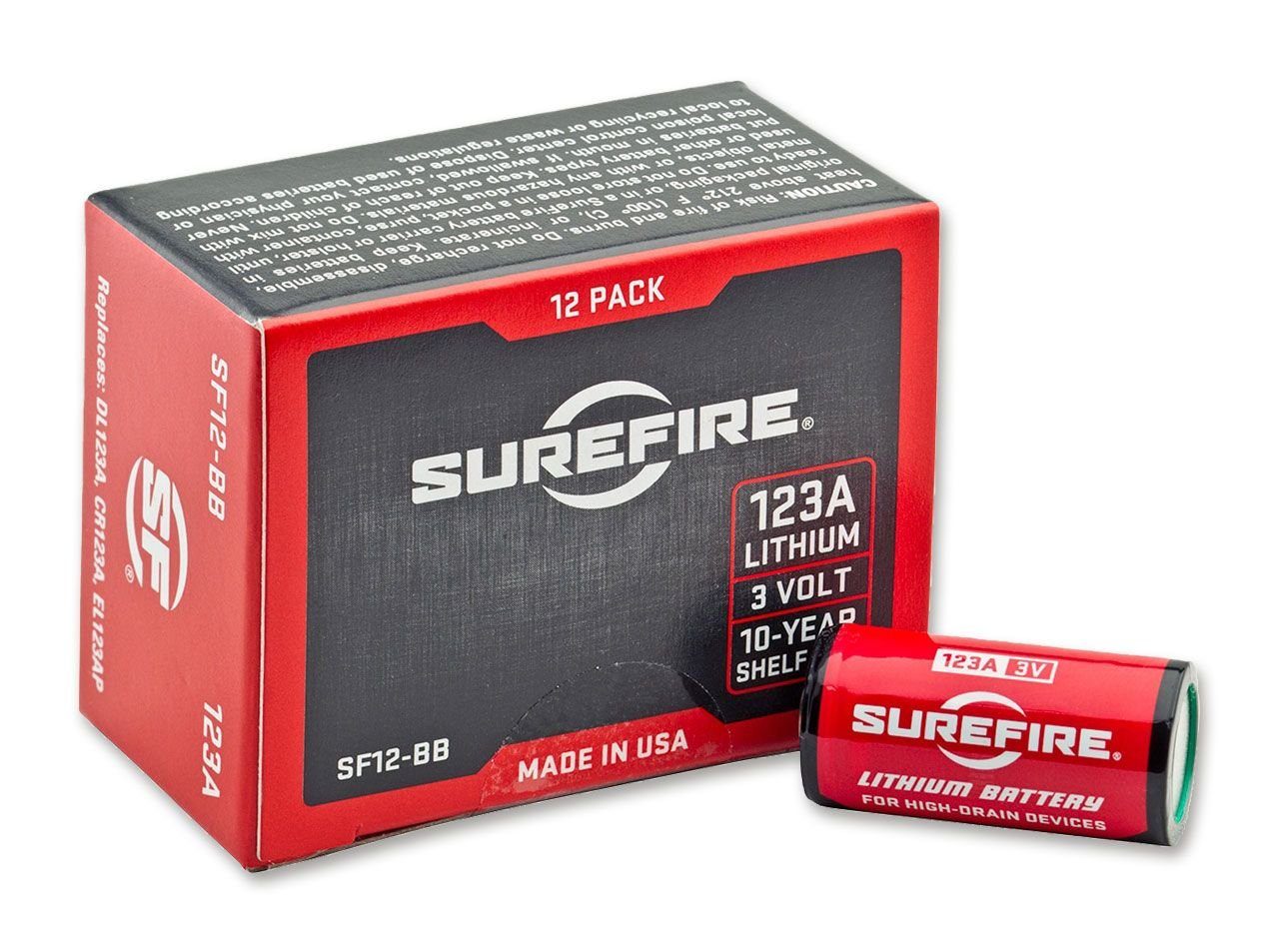 Surefire Taschenmesser Surefire Batterie-Set CR123A 12x SF12-BB