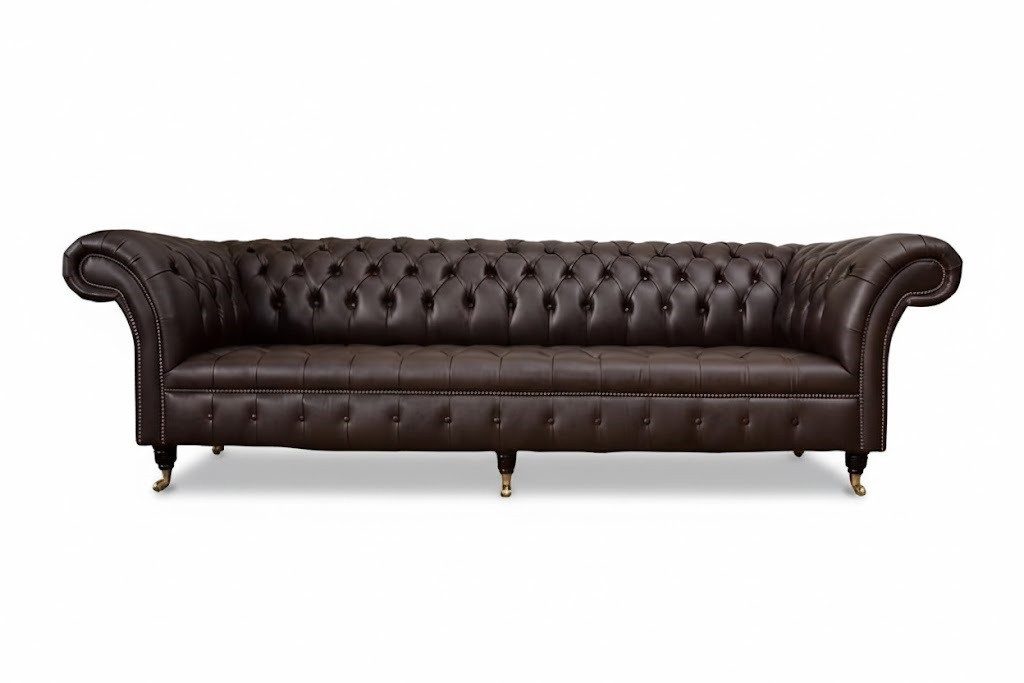 JVmoebel Chesterfield-Sofa Luxuriöses Ledersofa in elegantem Design für stilvolle Räume, 1 Teile, Made in Europa