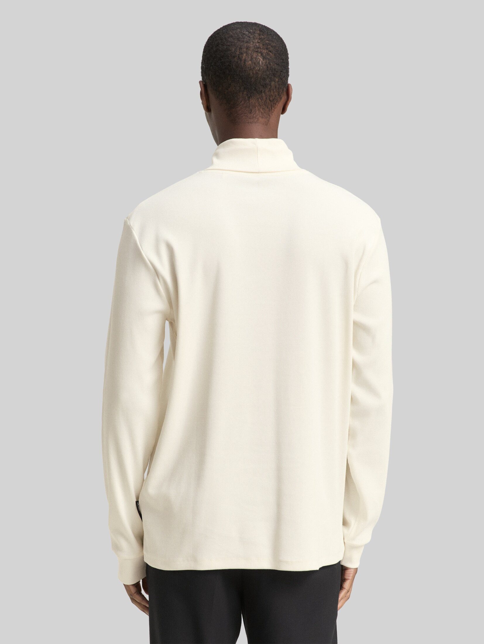 TOM TAILOR Denim Langarmshirt T-Shirt Rollkragenshirt mit Rippstruktur