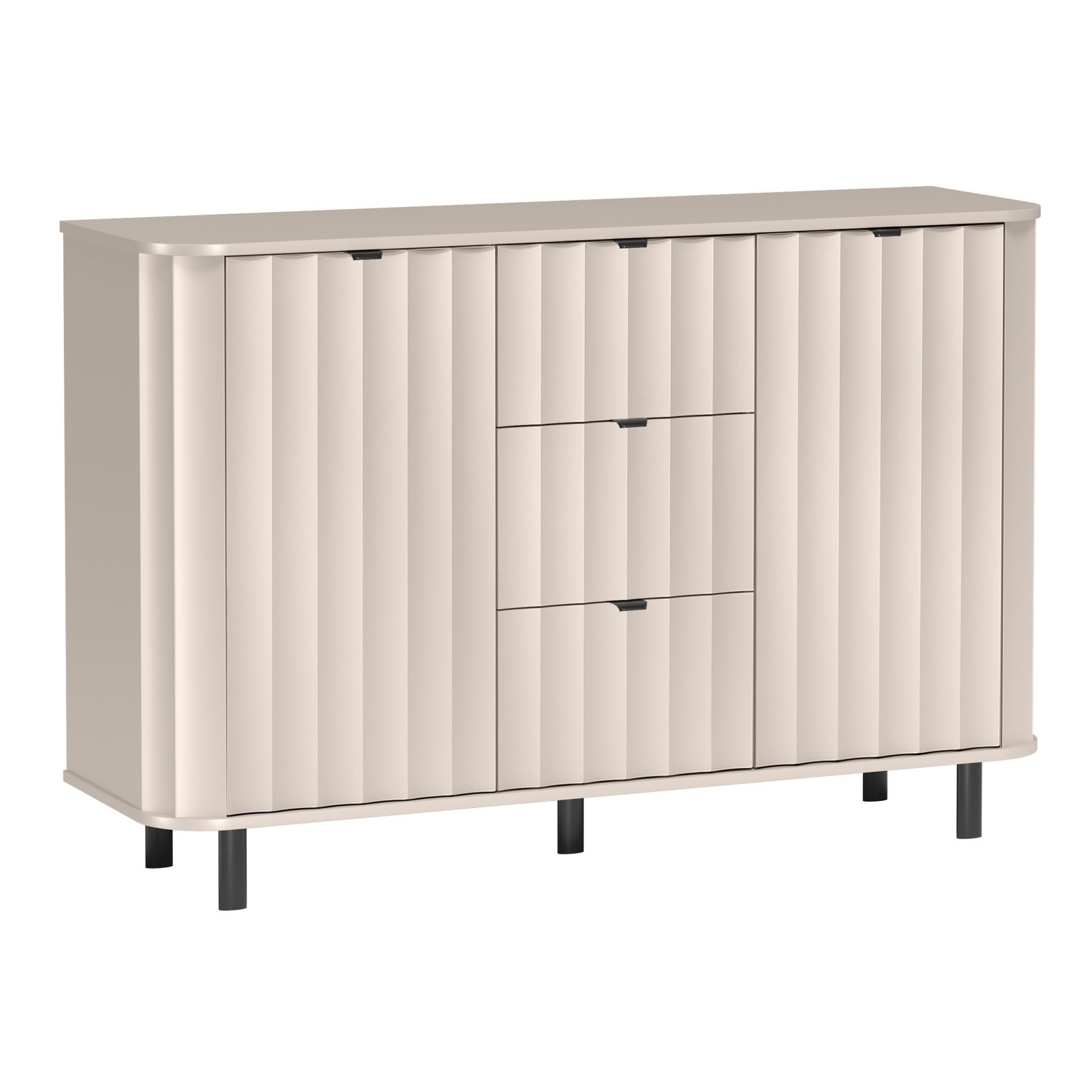 Selsey Sideboard NOVADO, mit geriffelten Fronten, 3 Soft-Close-Schubladen, günstig online kaufen