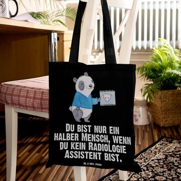 Mr. & Mrs. Panda Tragetasche Radiologie Assistent Herz - Schwarz - Geschenk, Jutebeutel, Stoffbeut (1-tlg), Lange Tragegriffe