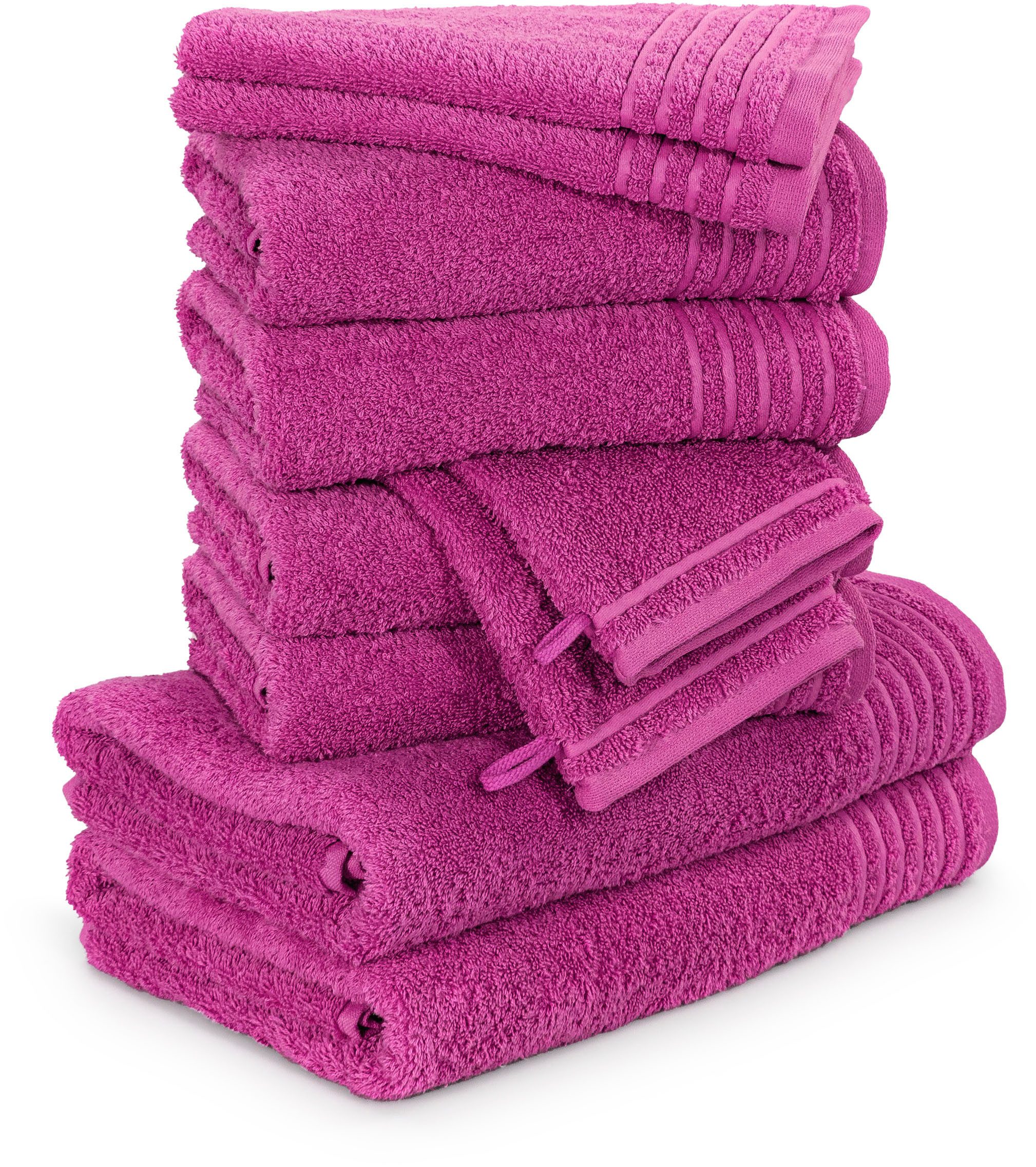 Möve Handtuch Set New Classic, Walkfrottier (10-St), Waschhandschuhen, Gäste-, Hand- und Duschtüchern, 100% Baumwolle