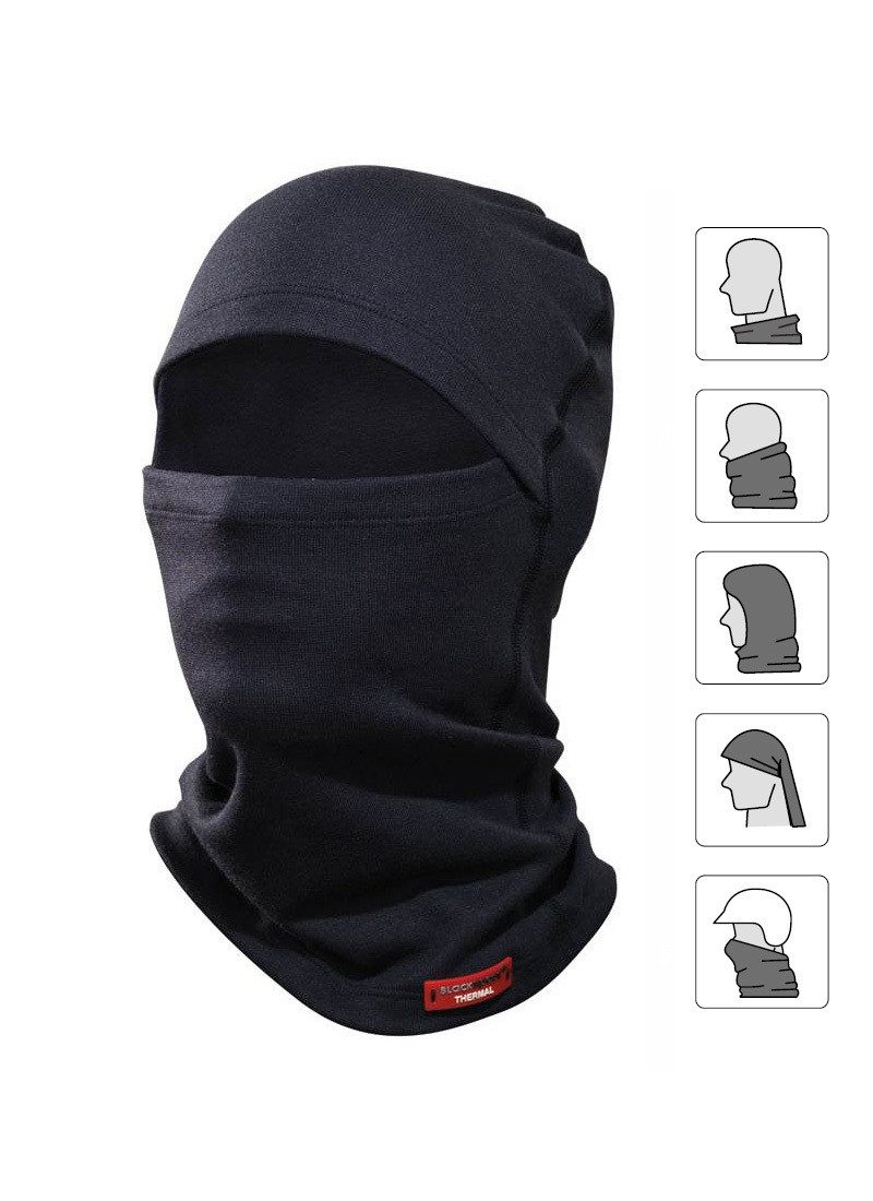 BlackSpade Baskenmütze Thermische Gesichtsmaske 9255 - Schwarz