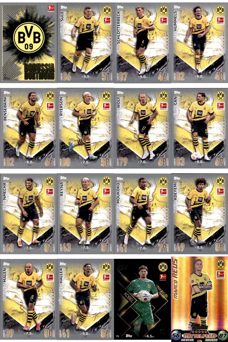 Topps Sammelkarte Match Attax Bundesliga - 23/24 - Mannschaftspaket - Borussia Dortmund