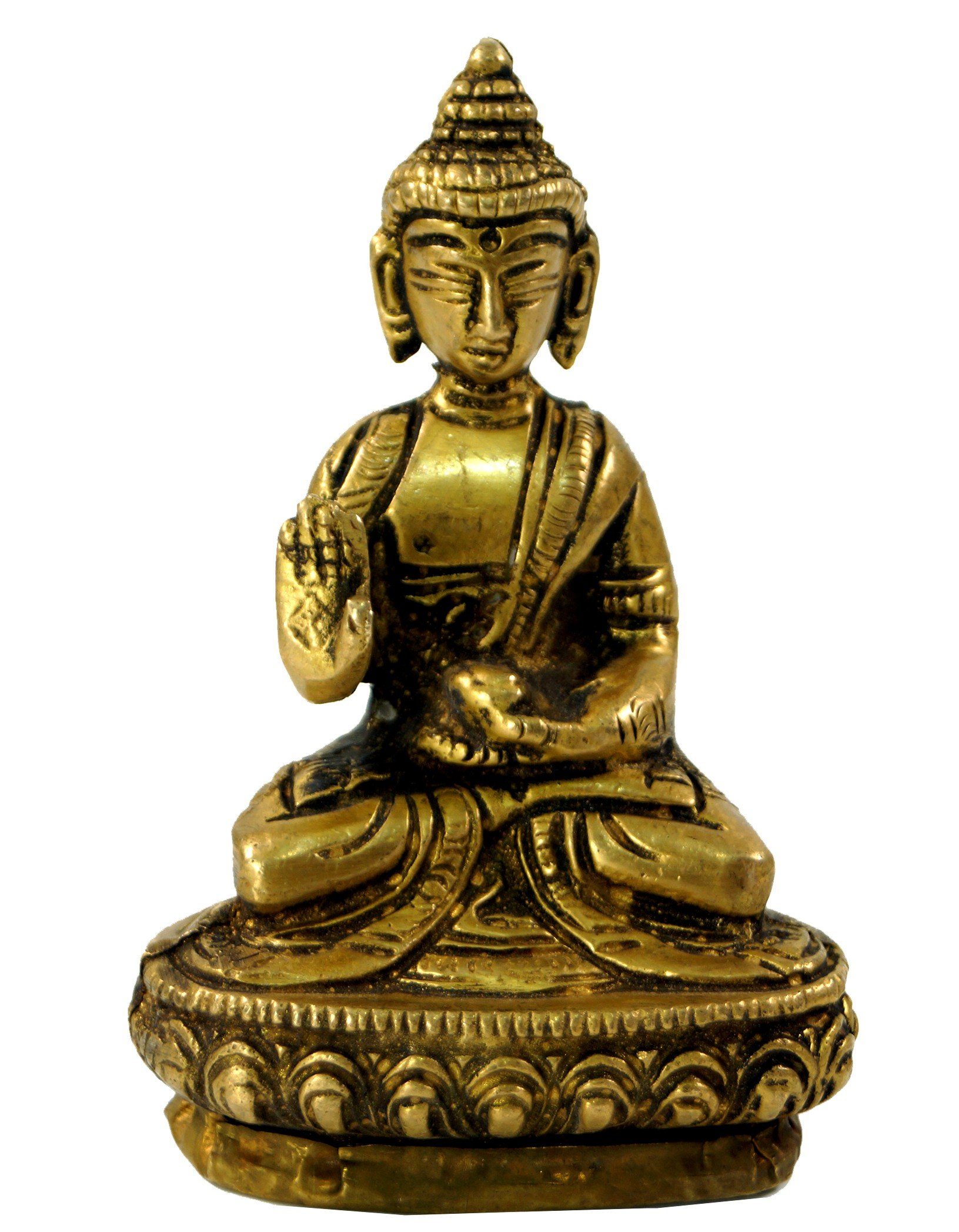 Guru-Shop Buddhafigur Buddha Statue aus Messing Amoghasiddhi Mudra 10..