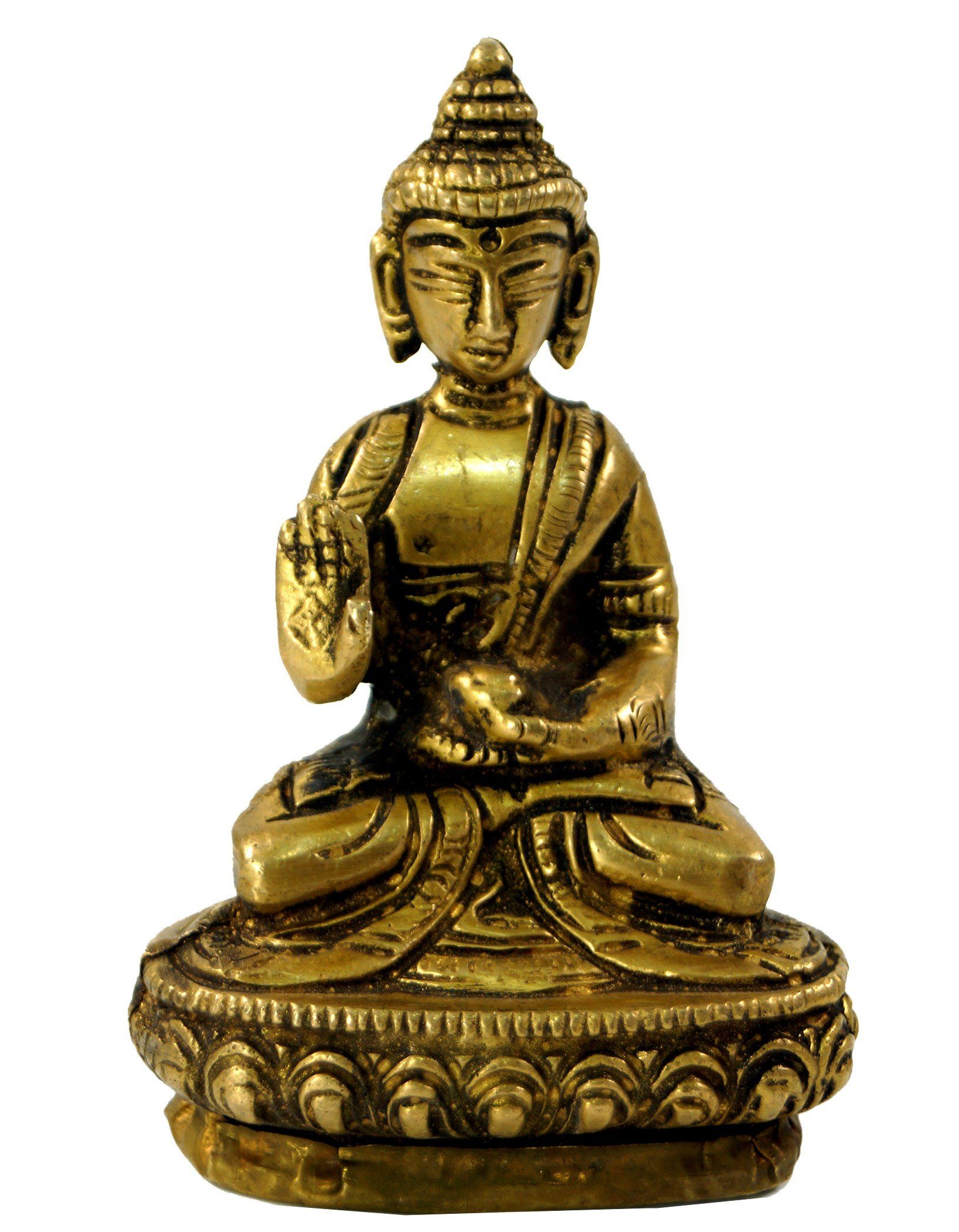 Buddhafigur Buddha Statue aus Messing Amoghasiddhi Mudra 10..