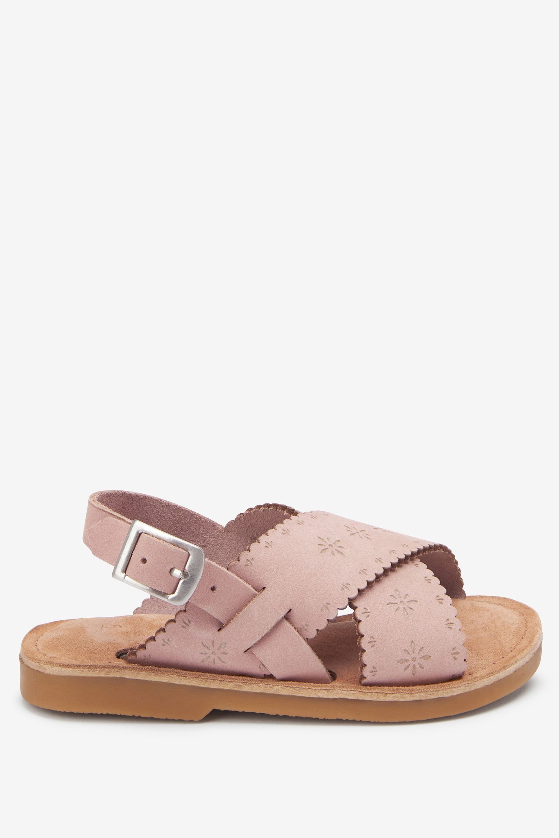 Next Sandale mit überkreuzten Riemchen Sandale (1-tlg) Pink Leather