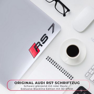 Audi Typenschild Original Audi RS7 Schriftzugpaket schwarz vorne + hinten