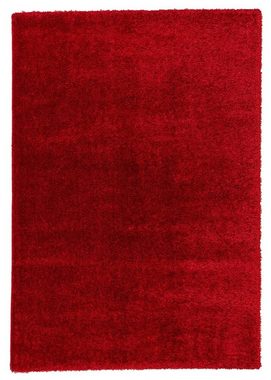 Teppich Teppich in rot aus 100% Polyester - 130x67x4cm (LxBxH), möbelando, rechteckig, Höhe: 4 mm, rot