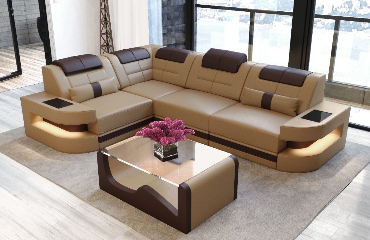 Sofa Dreams Ecksofa Leder Sofa Ledercouch Como L Form Ledersofa, Couch, mit günstig online kaufen