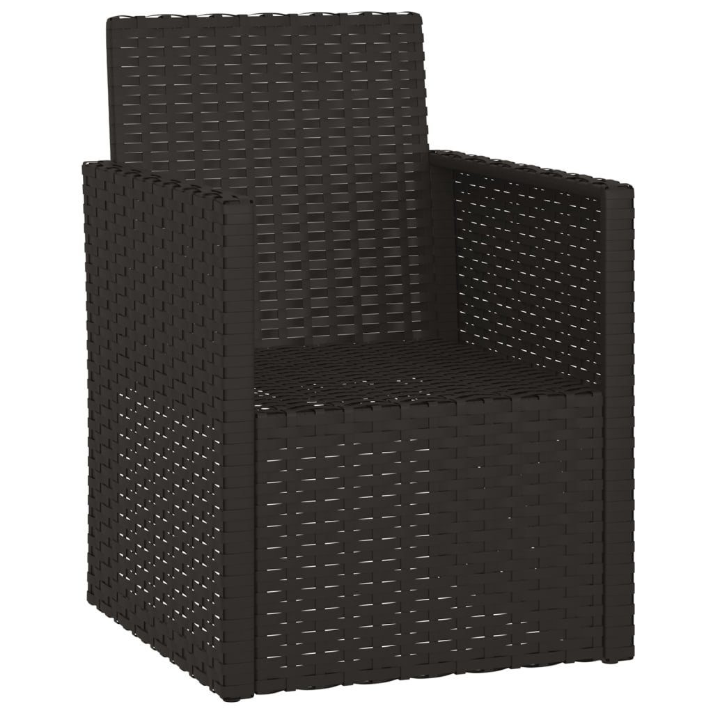 furnicato Gartensessel Schwarz mit Cremeweißem Kissen, 53x57x75 cm (1-St), Witterungsbeständige Sitzgruppe mit Polsterung und stabilem Rahmen