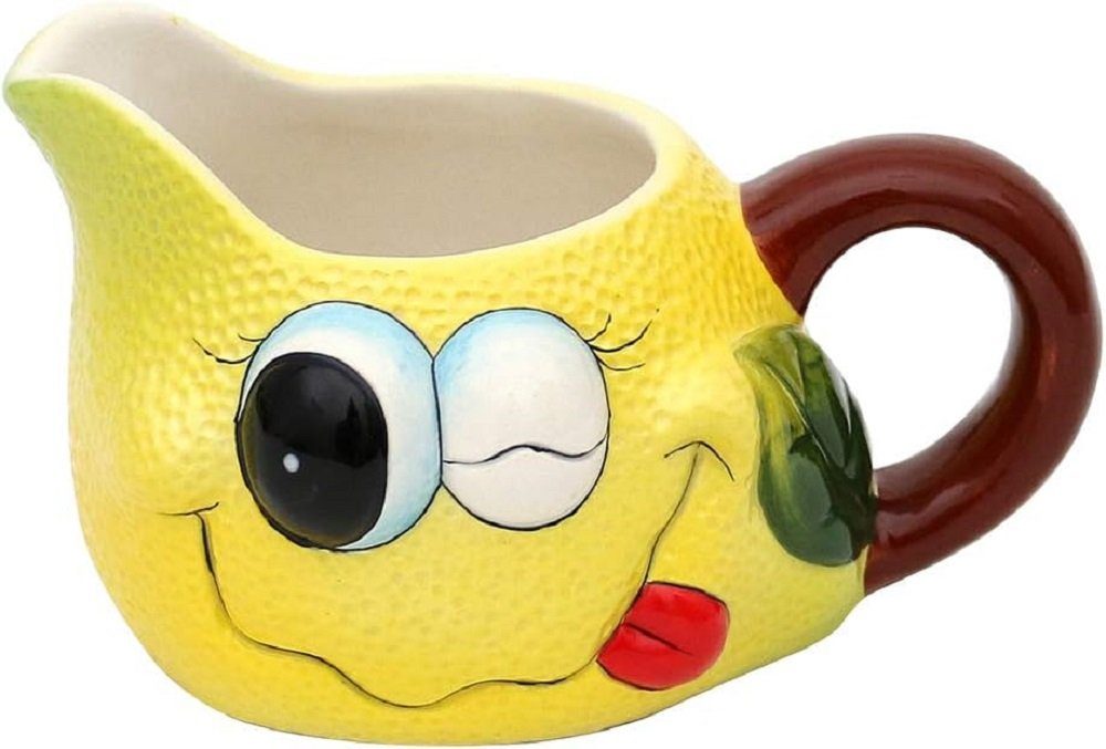 SIGRO Vorratsdose lustige Früchte Zitrone, Orange oder Apfel zur Auswahl, Keramik Zitrone Milchkanne ca. 14x11x8,5 cm, (1-tlg), Zuckerdose - Dekorationsartikel - Geschenkartikel
