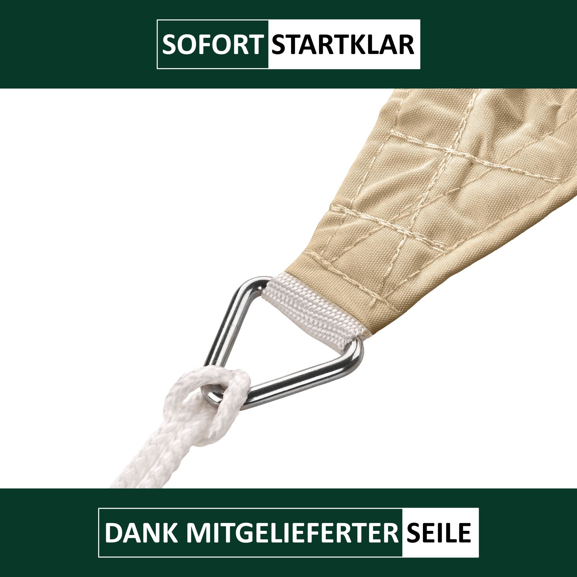 bonsport Sonnensegel Sonnensegel aus 100% Polyester, (Quadrat 2x2m Sand), Polyester