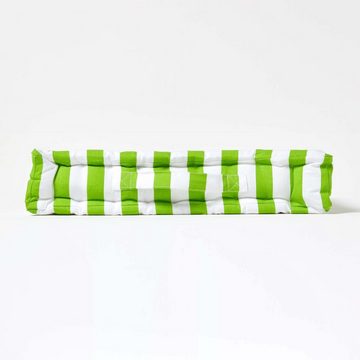 Homescapes Bodenkissen Sitzkissen Breite Streifen grün 40 x 40 x 10 cm