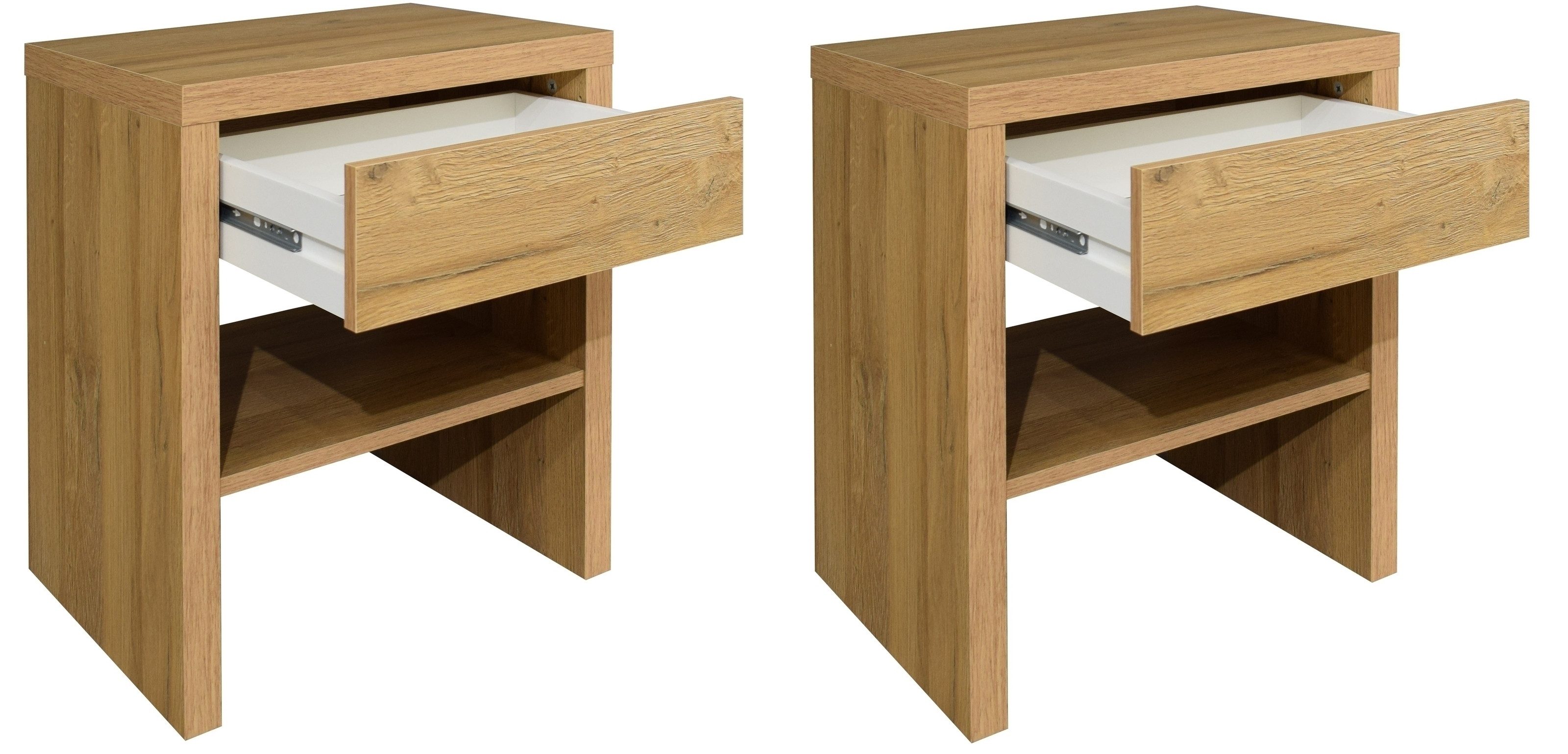 freiraum Nachtkommode Five, (2er-Set) in Eiche sanremo hell - 44x52x36 (BxHxT)