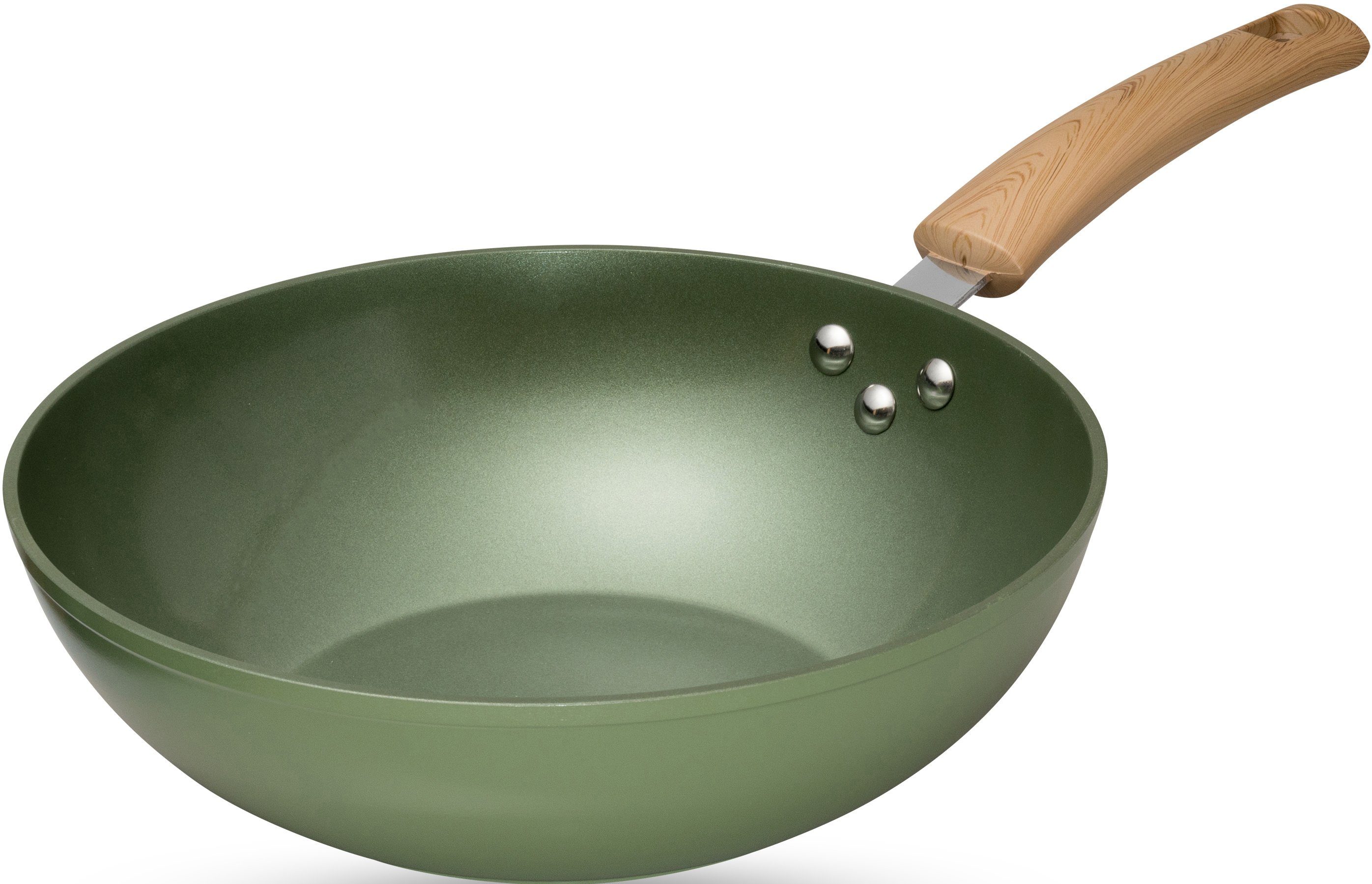 JUST VEGAN Wok CeraVegan, Aluminium (1-tlg), Pflanzliche Keramikbeschichtung, Induktion, Ø 28 cm