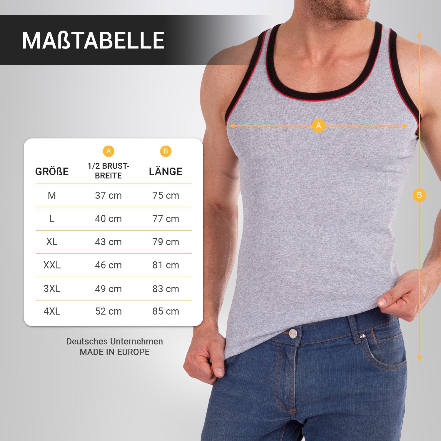 MT Unterhemd Herren Melange Tank-Top (5er Pack) Baumwoll Unterhemden (5-St., 5er-Pack) aus supersofter Feinripp-Qualität
