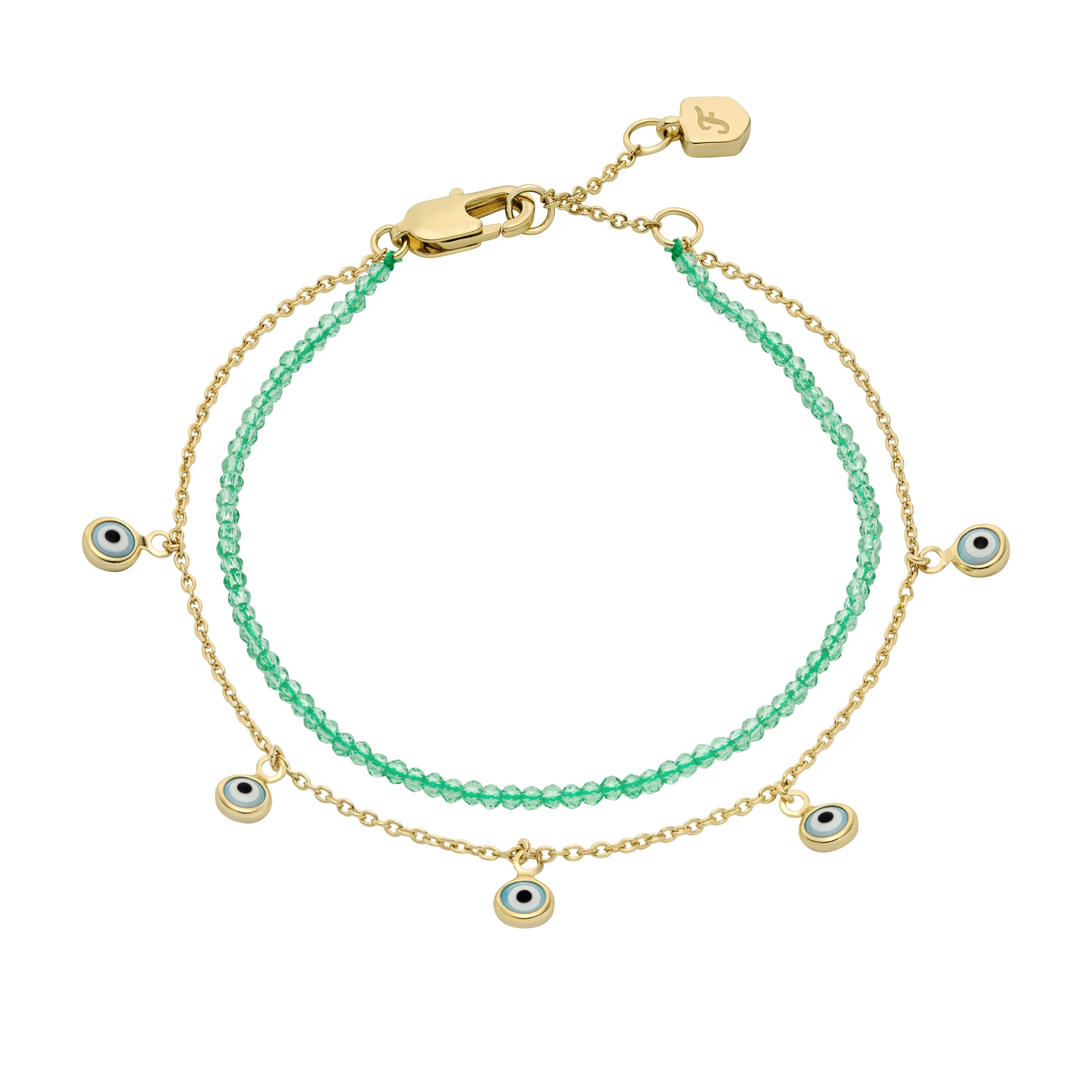 Fossil Armband Schmuck SUTTON Evil Eye Böser Blick magisches Auge, mit Glasstein