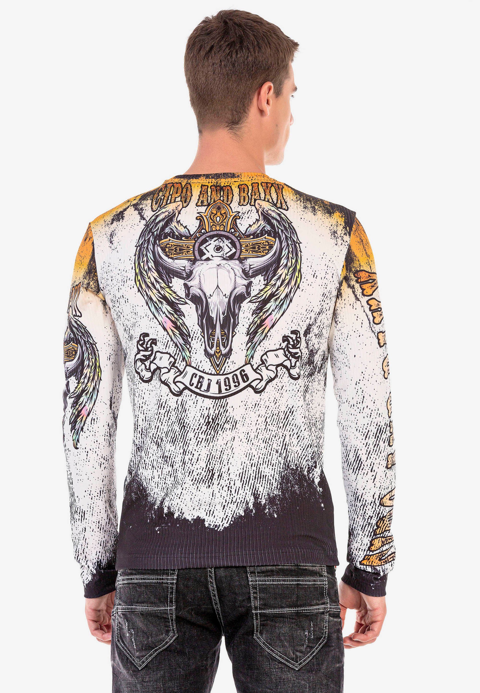 Langarmshirt Cipo Print extravagantem Baxx & mit