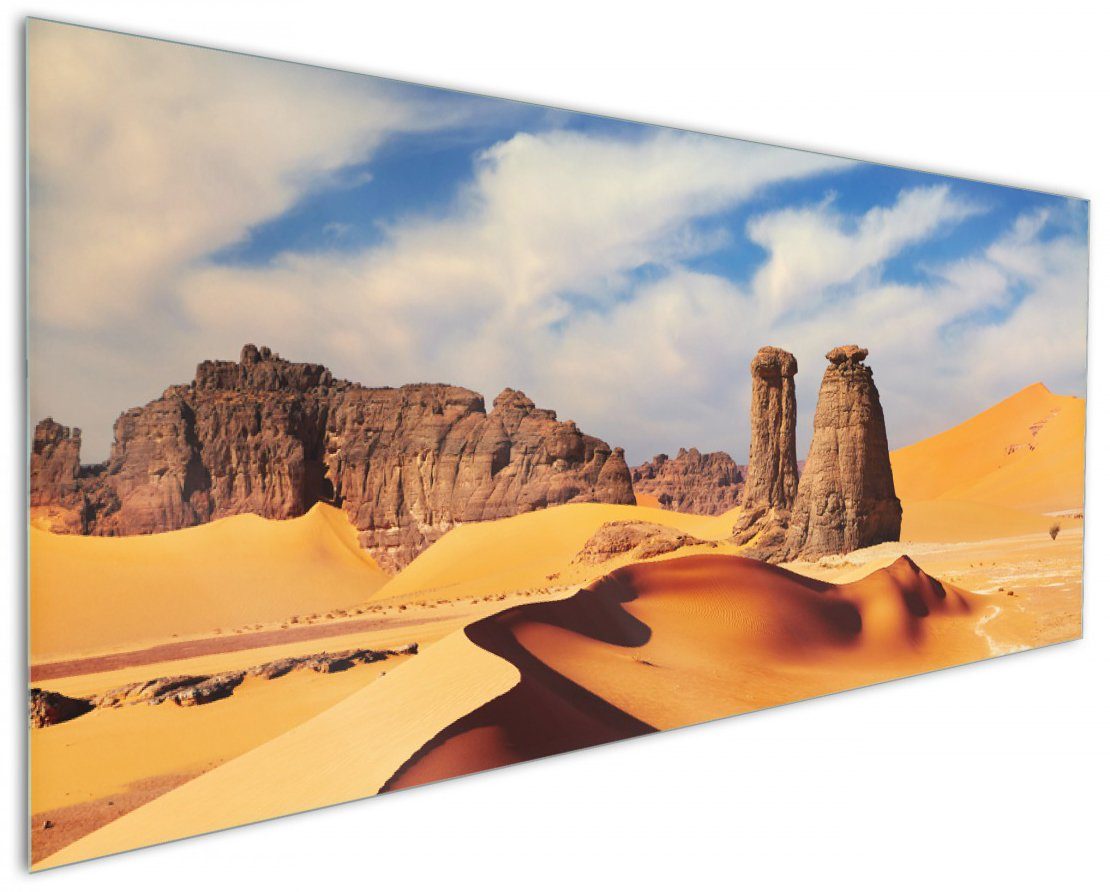 Wüste, Sand und (1-tlg) Wallario in Sahara Küchenrückwand der Felsen