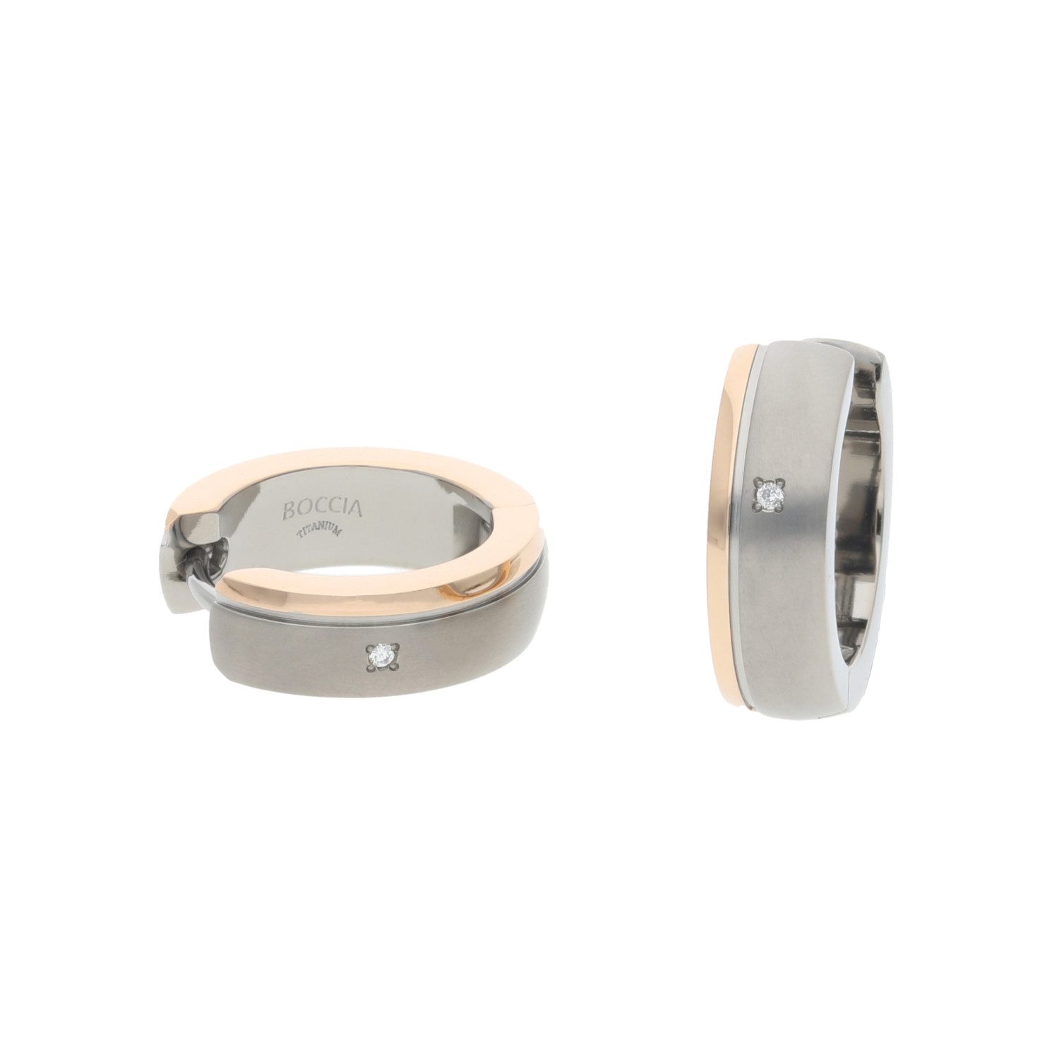 Boccia Paar Creolen Boccia Titan Creolen mit Brillant Bicolor 0539-17 119 (kein Set, 2-tlg., inkl. edelm Schmucketui)