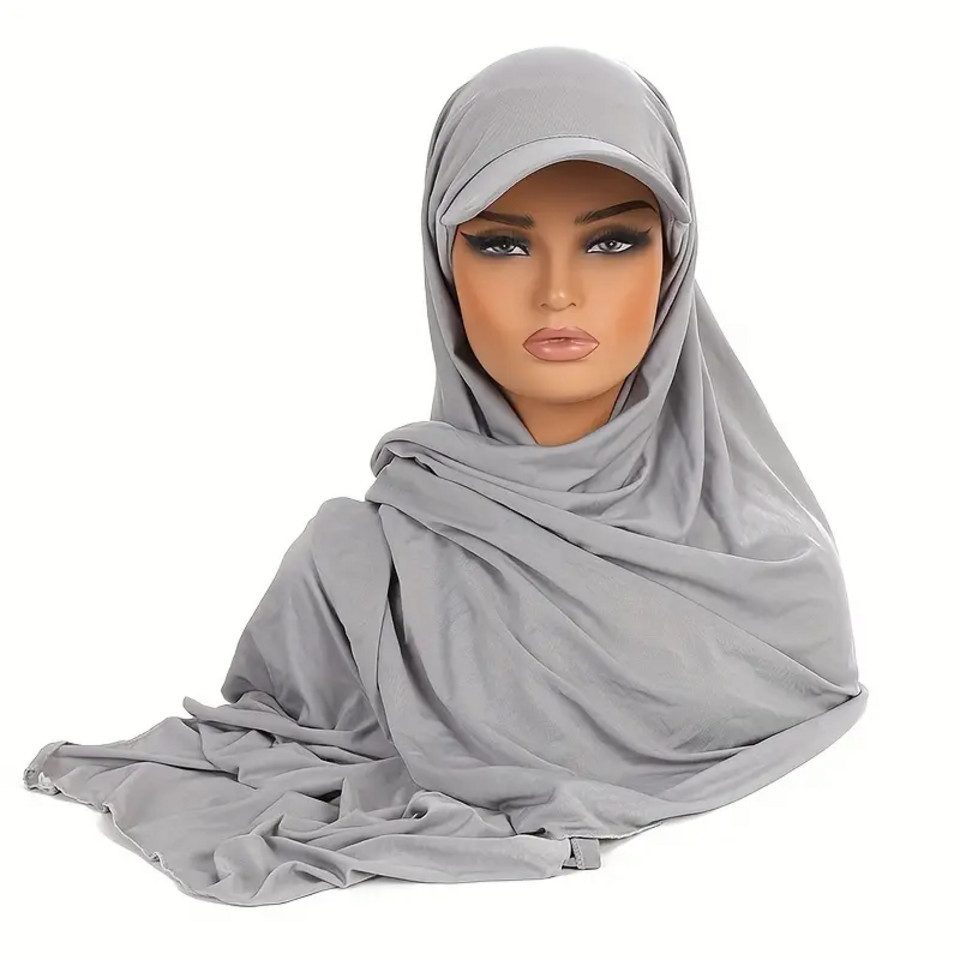Aymasal Kopftuch Umra Hijab Cap Schal Kopftuch Khimar Khumur Cappy Sonnenschutz Islam, 3 in 1 Set aus Unterkopftuch, Cappy & Hijab / Idealer Umra Begleiter